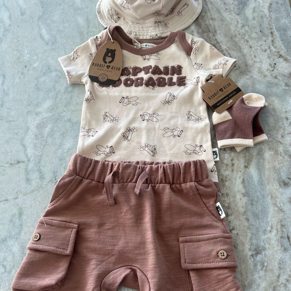 Brown and Cream Baby Outfit Set